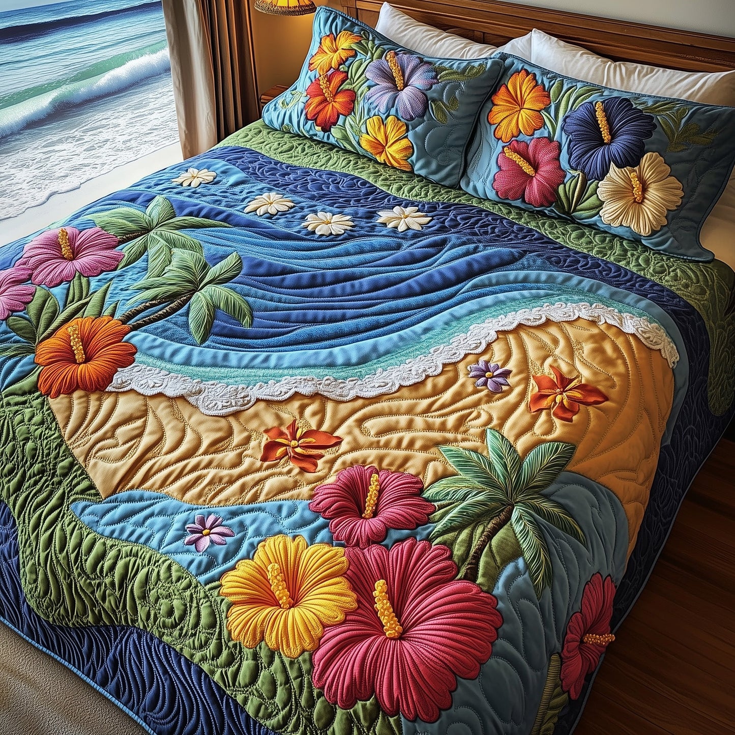 Hibiscus Shoreline Duvet Cover Set GFTOTP7883