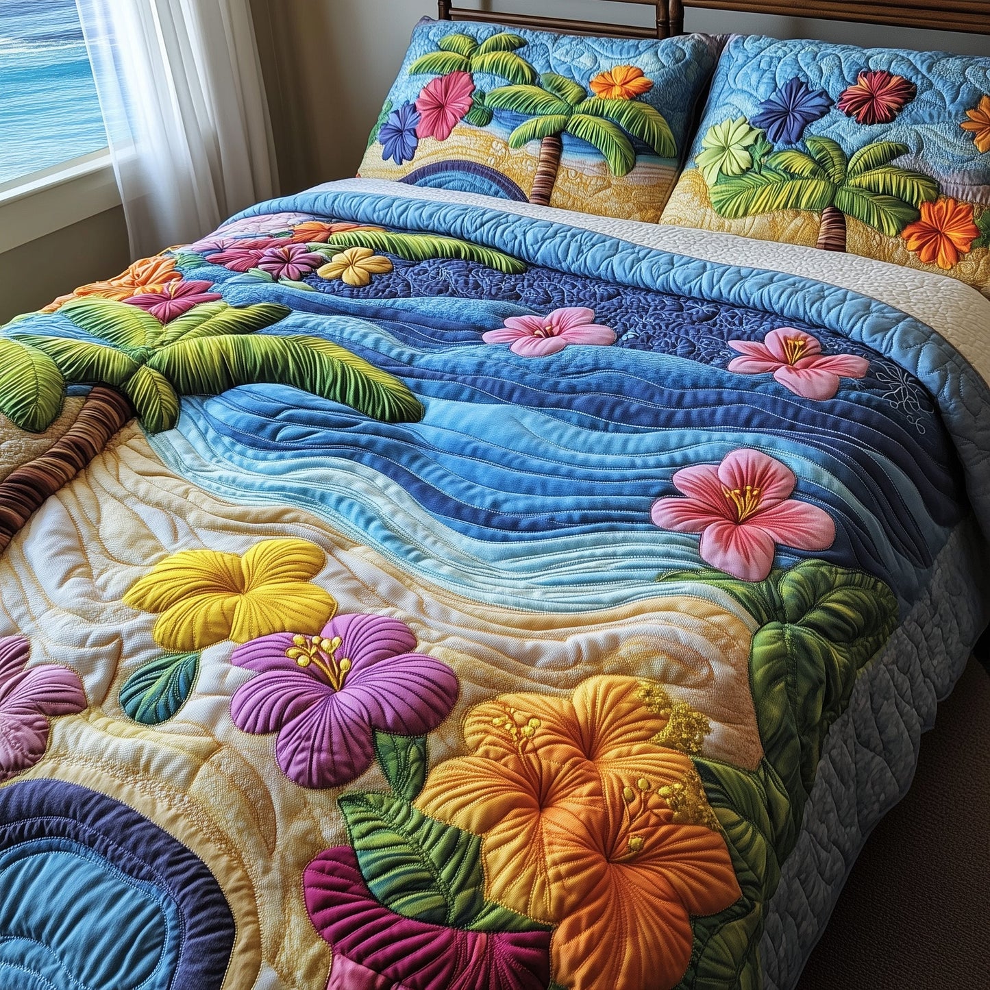 Hibiscus Shoreline Duvet Cover Set GFTOTP7889