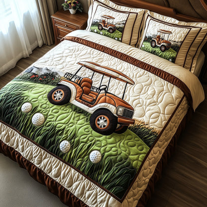 Golf Cart 3-Piece Quilted Bedding Set GFTOTP8008