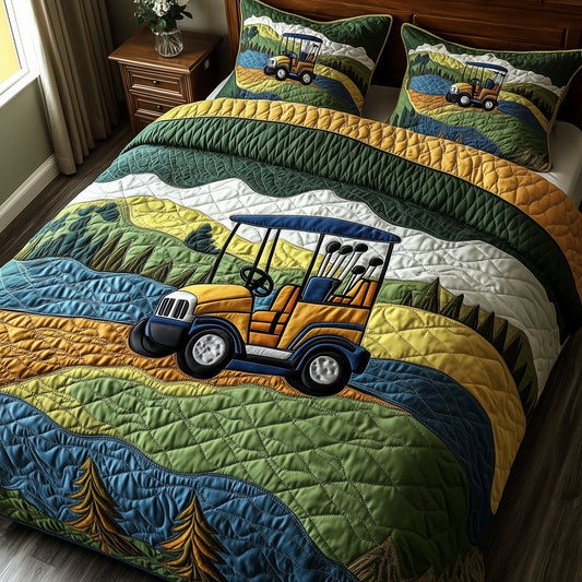 Golf Course 3-Piece Quilted Bedding Set GFTOTP8025