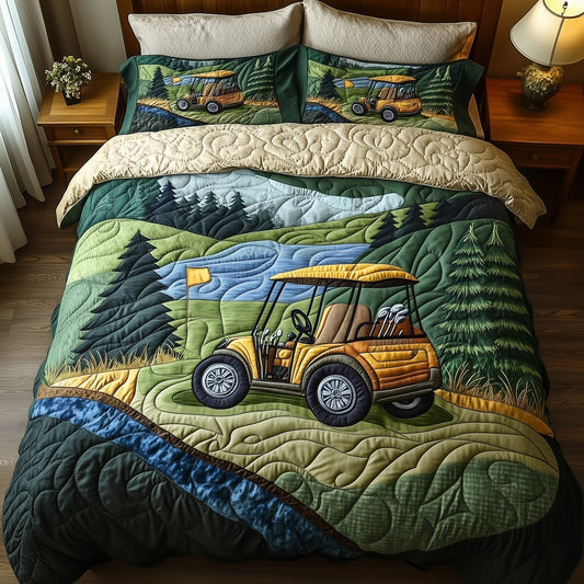 Golf Course 3-Piece Quilted Bedding Set GFTOTP8026