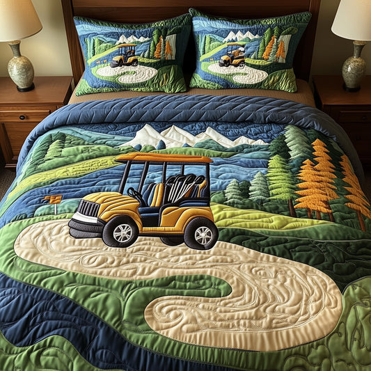 Golf Course 3-Piece Quilted Bedding Set GFTOTP8027