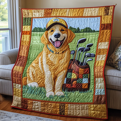 Golden Retriever Golf Quilted Blanket GFTOTP8040