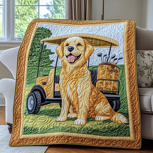Golden Retriever Golf Quilted Blanket GFTOTP8045