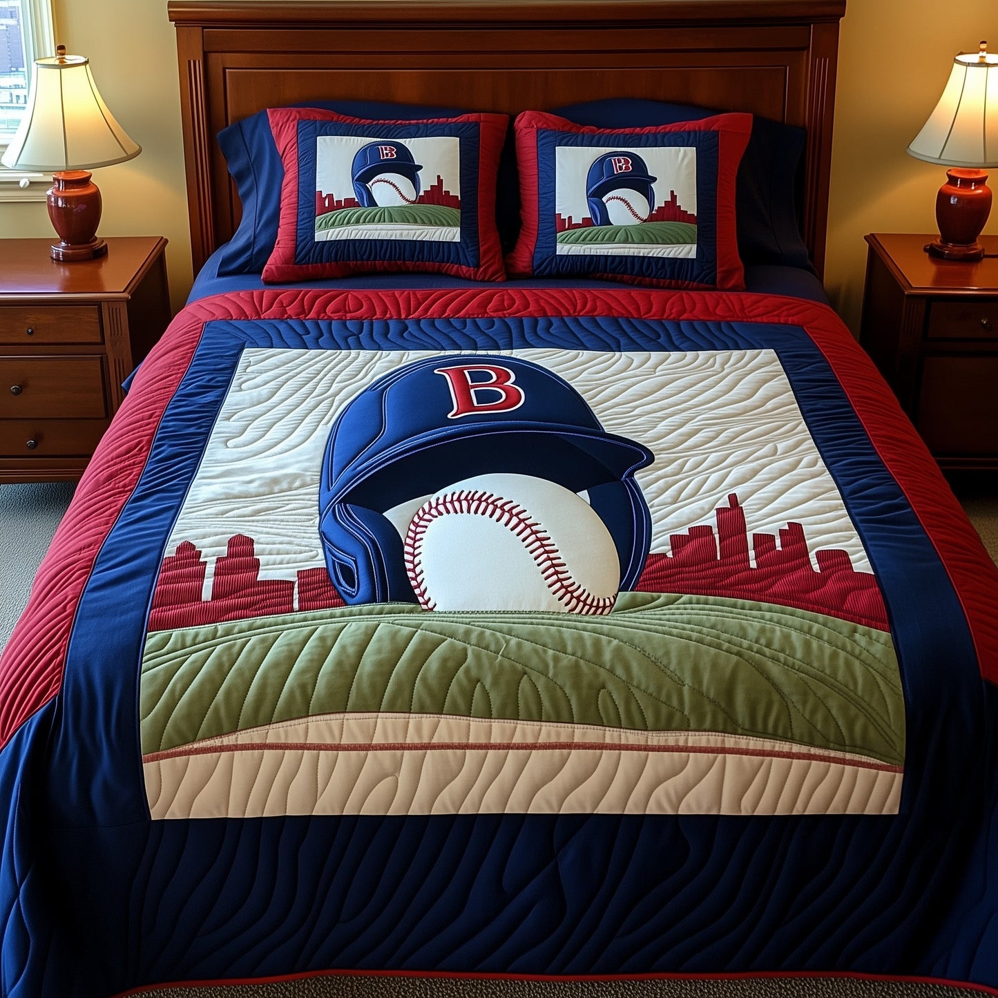 Boston Pride 3-Piece Quilted Bedding Set GFTOTP8058