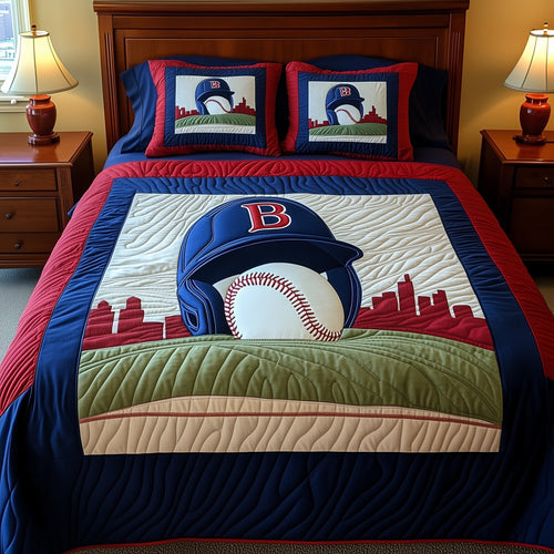 Boston Pride 3-Piece Quilted Bedding Set GFTOTP8058