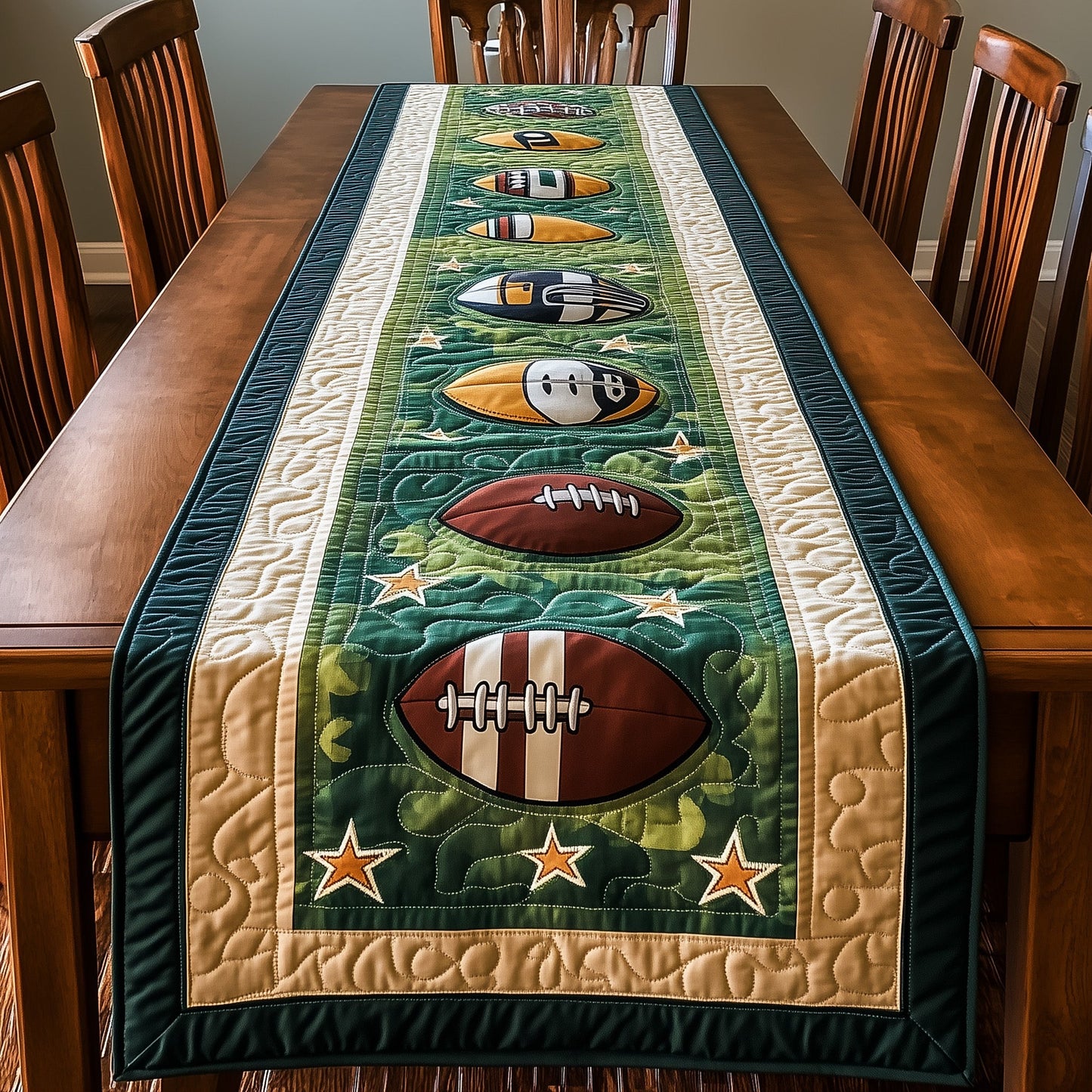 Gridiron Glory Quilted Table Runner GFTOTP8095