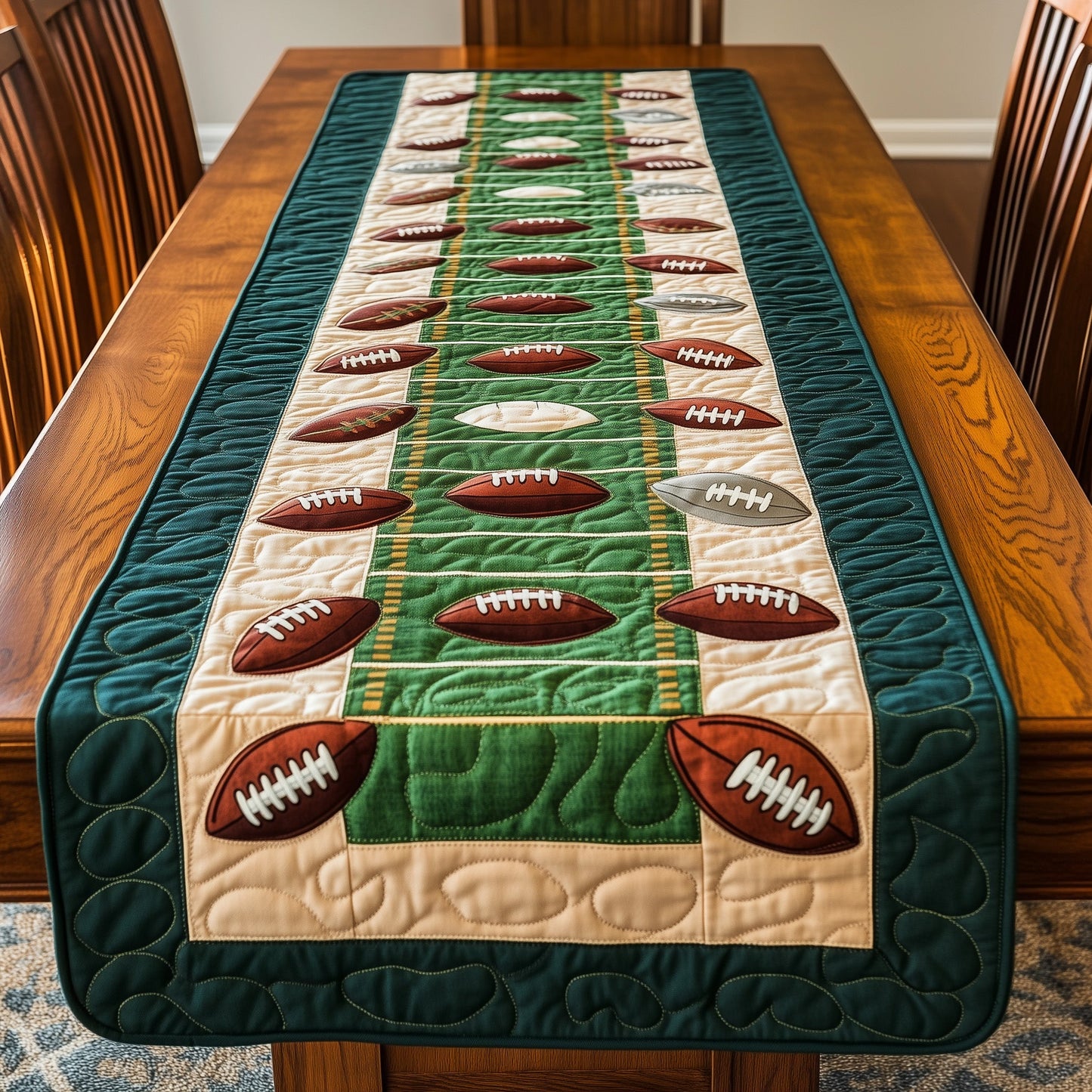 Gridiron Glory Quilted Table Runner GFTOTP8097