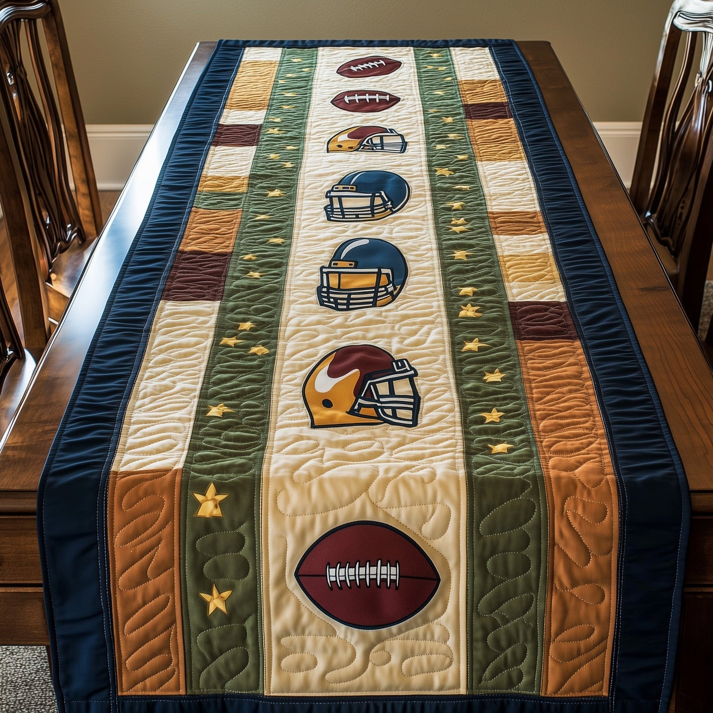 Gridiron Glory Quilted Table Runner GFTOTP8104