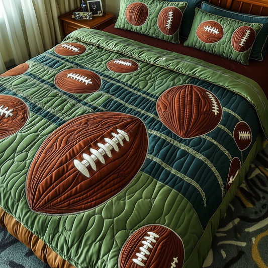 Gridiron Glory 3-Piece Quilted Bedding Set GFTOTP8122