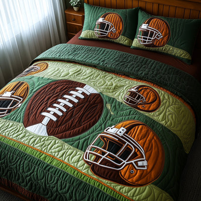Gridiron Glory 3-Piece Quilted Bedding Set GFTOTP8124