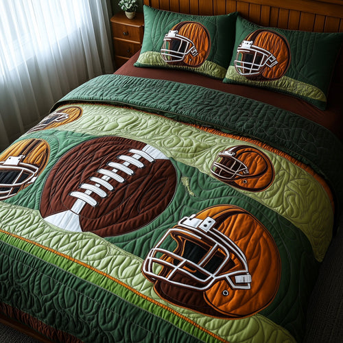 Gridiron Glory 3-Piece Quilted Bedding Set GFTOTP8124