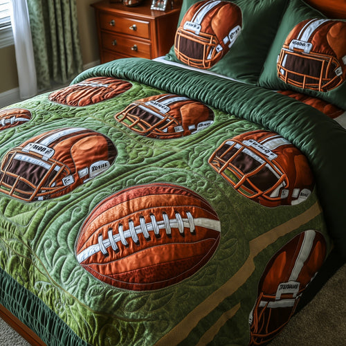 Gridiron Glory 3-Piece Quilted Bedding Set GFTOTP8125