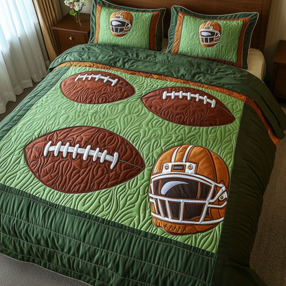 Gridiron Glory 3-Piece Quilted Bedding Set GFTOTP8126