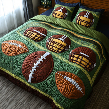 Gridiron Glory 3-Piece Quilted Bedding Set GFTOTP8127