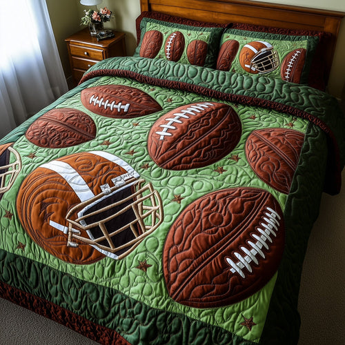 Gridiron Glory 3-Piece Quilted Bedding Set GFTOTP8128