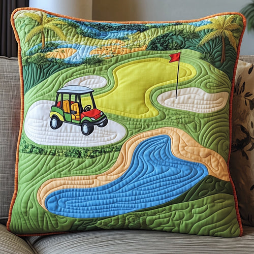 Golf Course Quilted Pillow Case GFTOTP8146