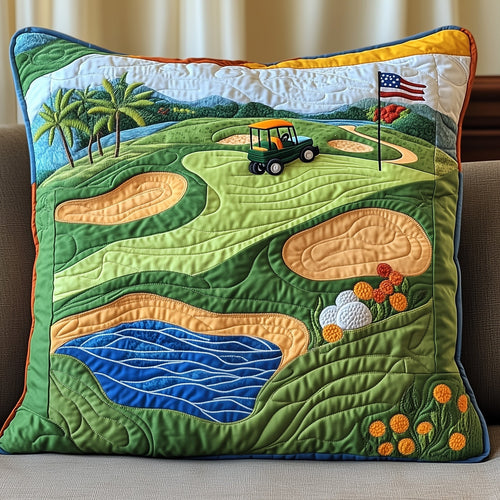 Golf Course Quilted Pillow Case GFTOTP8148