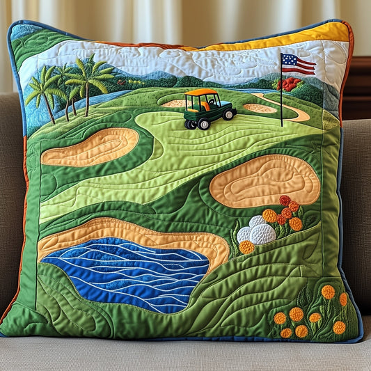 Golf Course Quilted Pillow Case GFTOTP8148