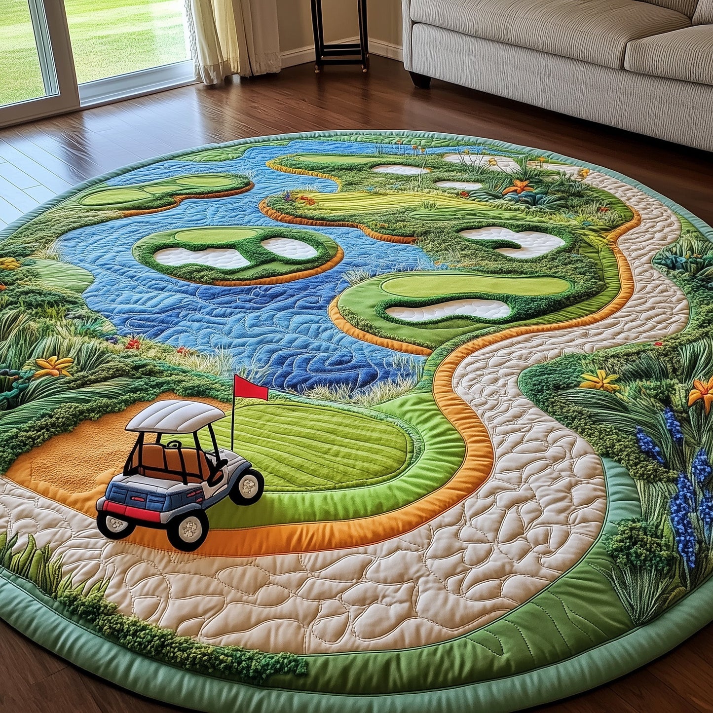 Golf Course Quilted Round Mat GFTOTP8163