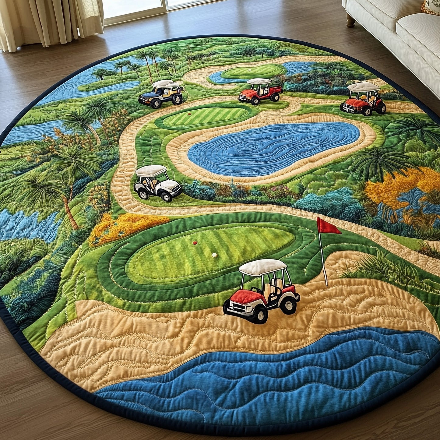 Golf Course Quilted Round Mat GFTOTP8165