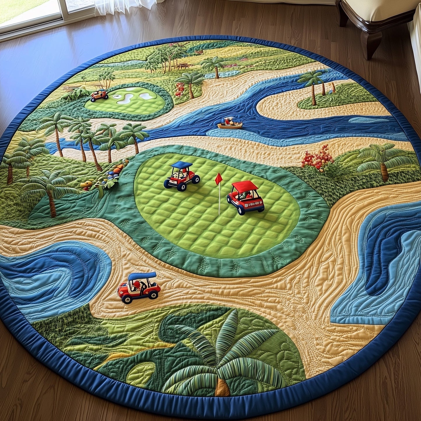 Golf Course Quilted Round Mat GFTOTP8166