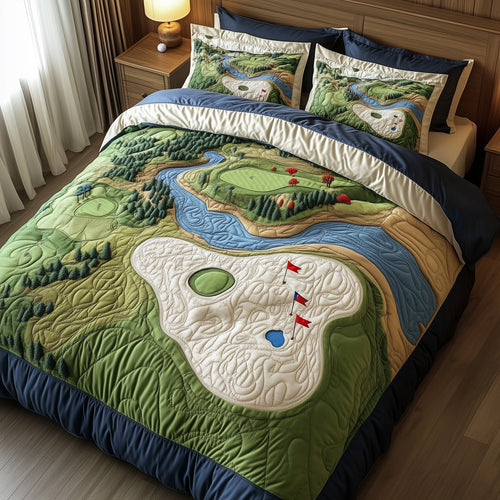 Greenside Fairway 3-Piece Quilted Bedding Set GFTOTP8197