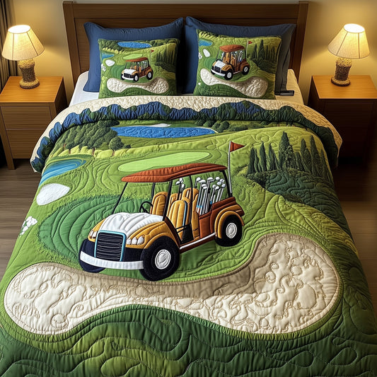 Fairway Rider 3-Piece Quilted Bedding Set GFTOTP8200