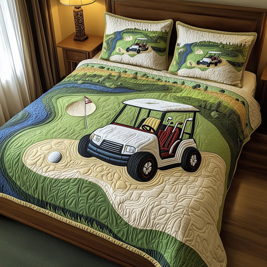 Fairway Rider 3-Piece Quilted Bedding Set GFTOTP8201