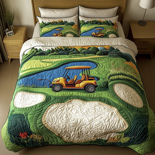 Fairway Rider 3-Piece Quilted Bedding Set GFTOTP8202