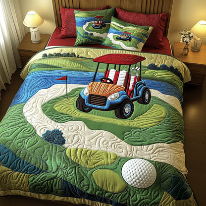Fairway Rider 3-Piece Quilted Bedding Set GFTOTP8203
