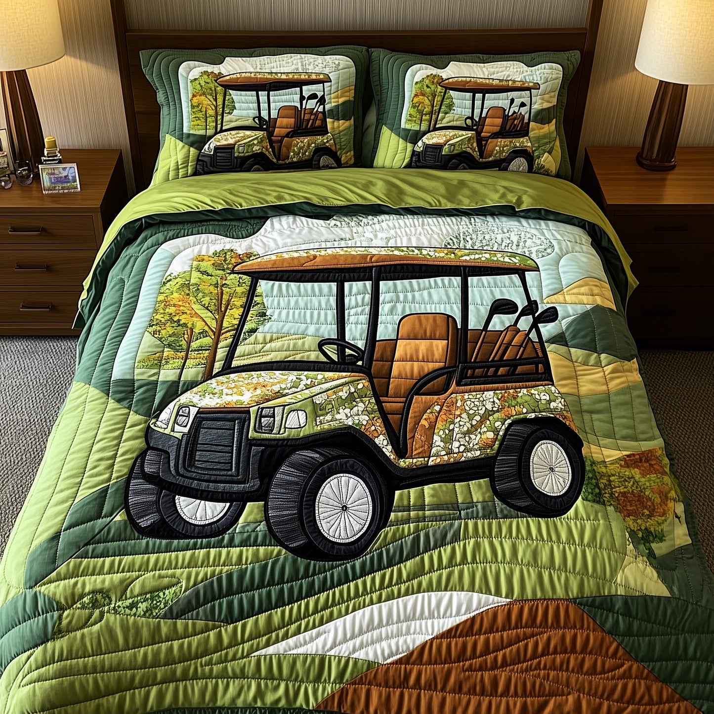 Fairway Rider 3-Piece Quilted Bedding Set GFTOTP8205