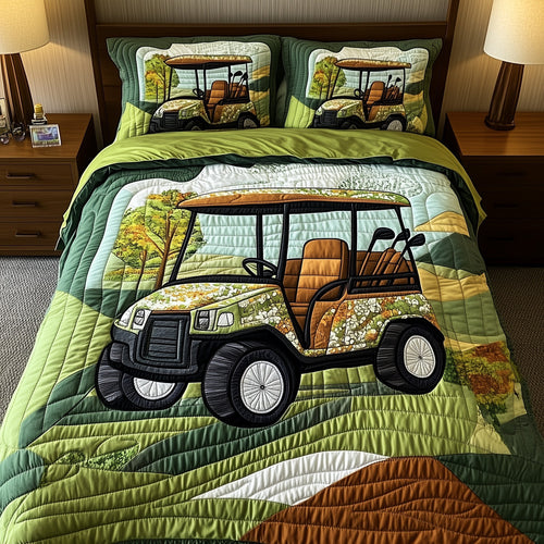 Fairway Rider 3-Piece Quilted Bedding Set GFTOTP8205