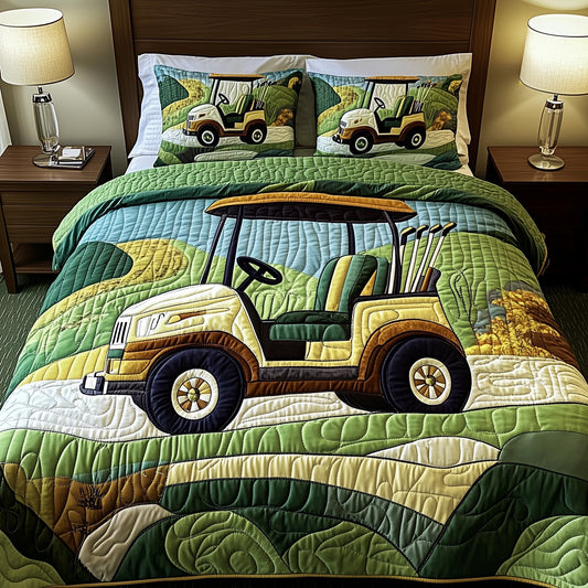 Fairway Rider 3-Piece Quilted Bedding Set GFTOTP8206