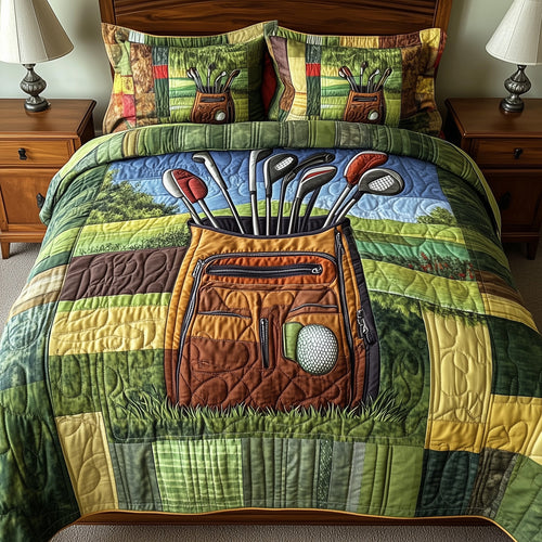 In the Golf Bag 3-Piece Quilted Bedding Set GFTOTP8214