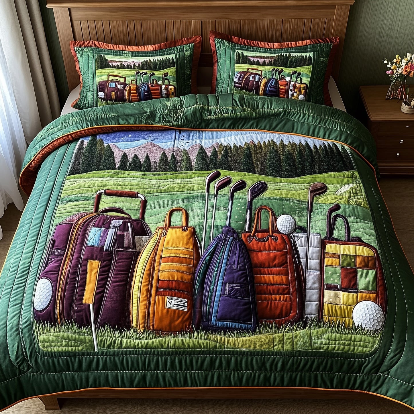 In the Golf Bag 3-Piece Quilted Bedding Set GFTOTP8215