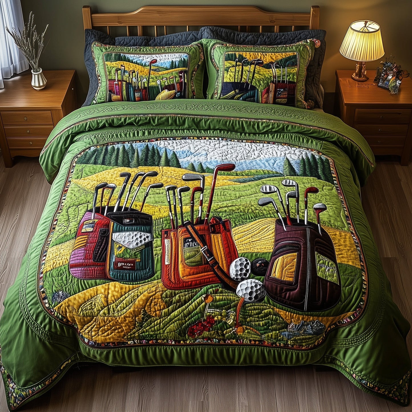 In the Golf Bag 3-Piece Quilted Bedding Set GFTOTP8216
