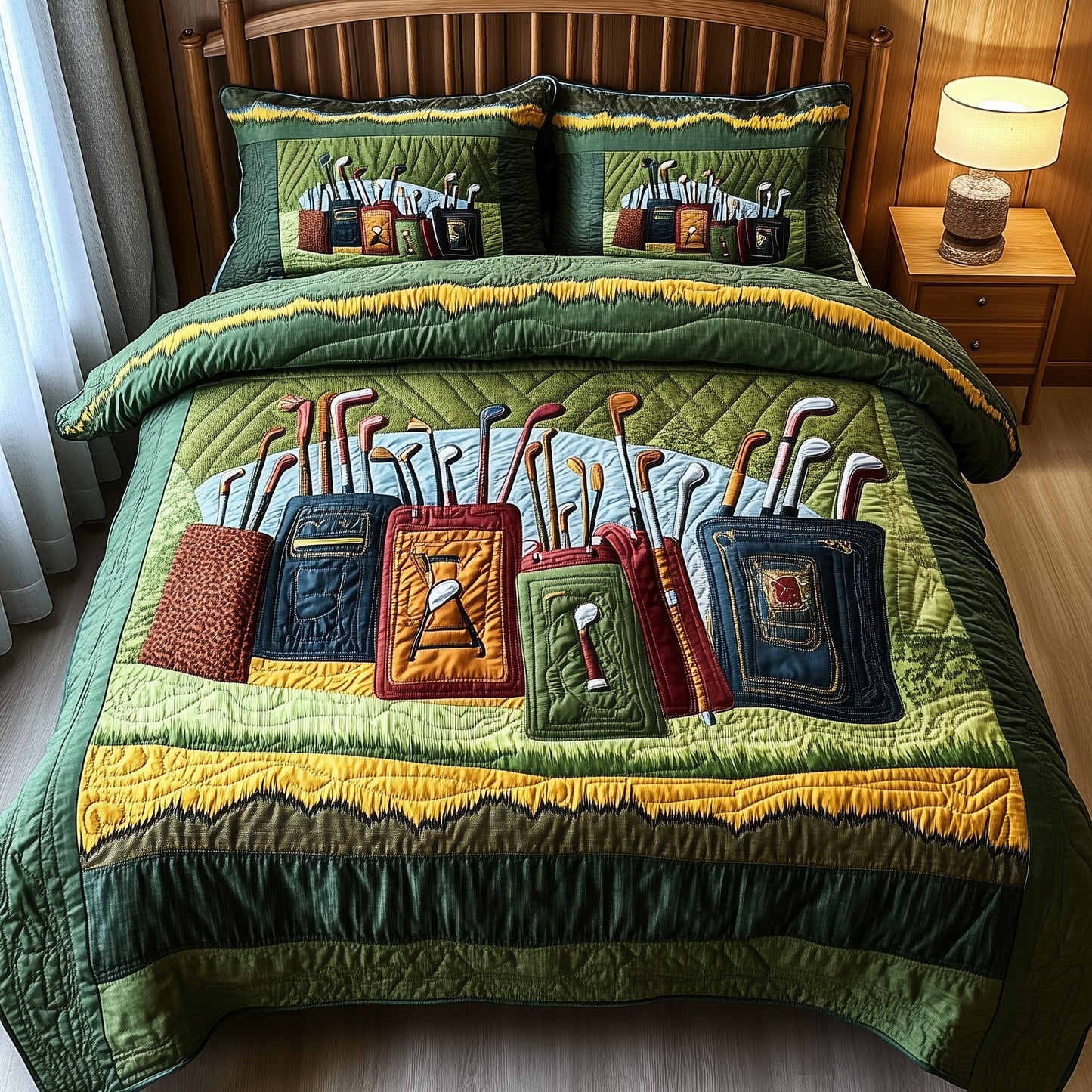 In the Golf Bag 3-Piece Quilted Bedding Set GFTOTP8219