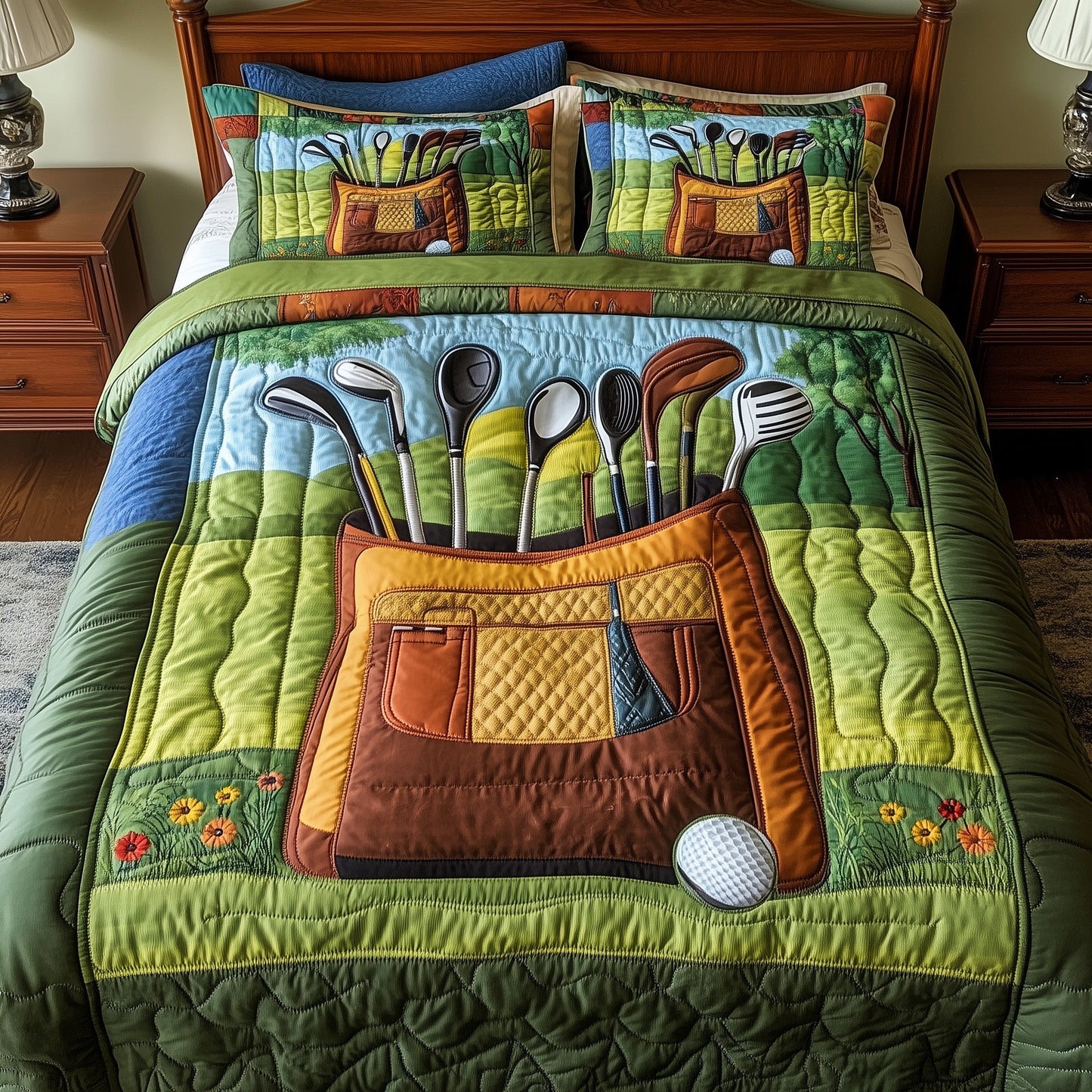 In the Golf Bag 3-Piece Quilted Bedding Set GFTOTP8222