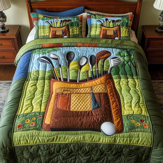 In the Golf Bag 3-Piece Quilted Bedding Set GFTOTP8222