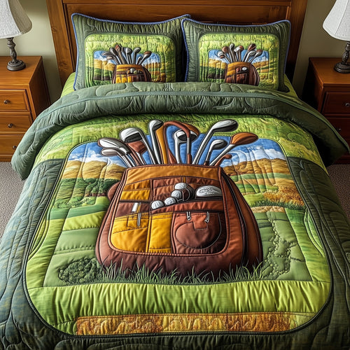 In the Golf Bag 3-Piece Quilted Bedding Set GFTOTP8223