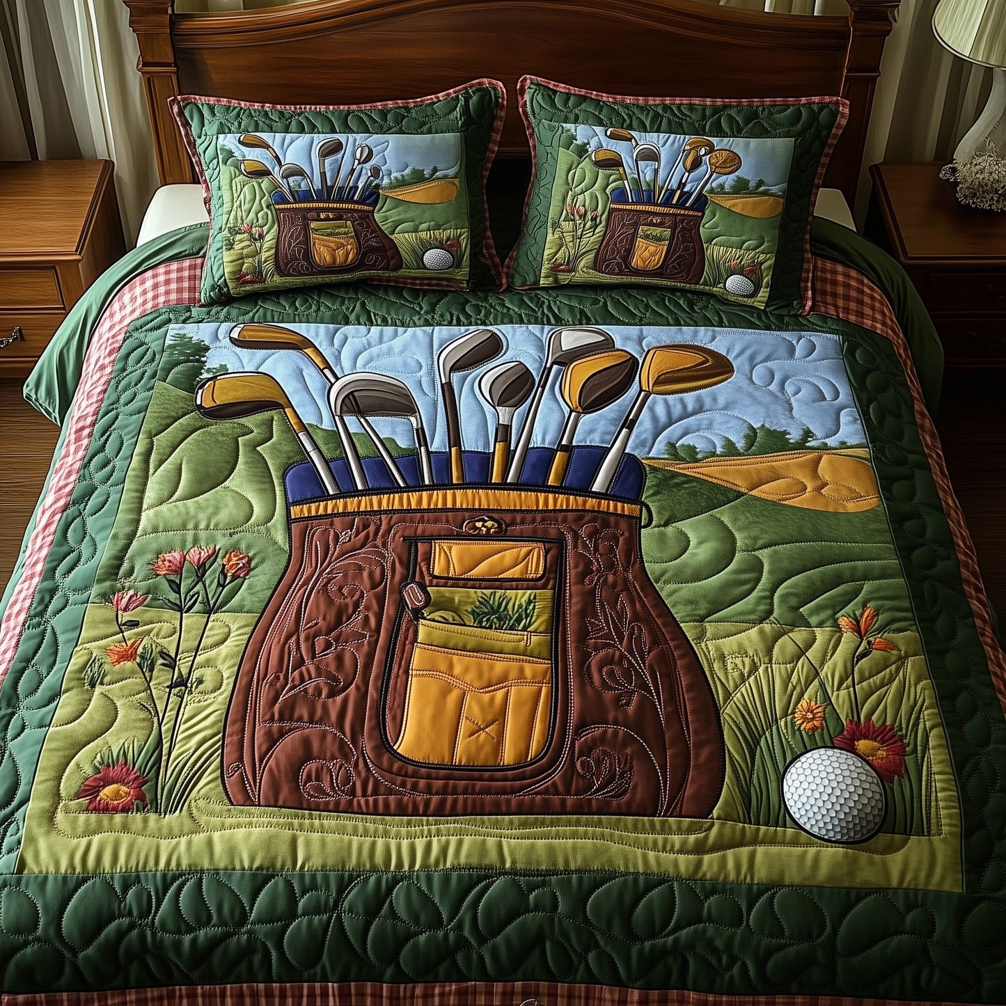 In the Golf Bag 3-Piece Quilted Bedding Set GFTOTP8224