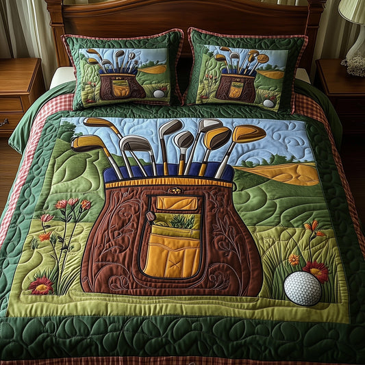 In the Golf Bag 3-Piece Quilted Bedding Set GFTOTP8224
