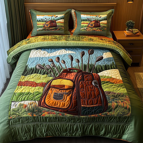 In the Golf Bag 3-Piece Quilted Bedding Set GFTOTP8226