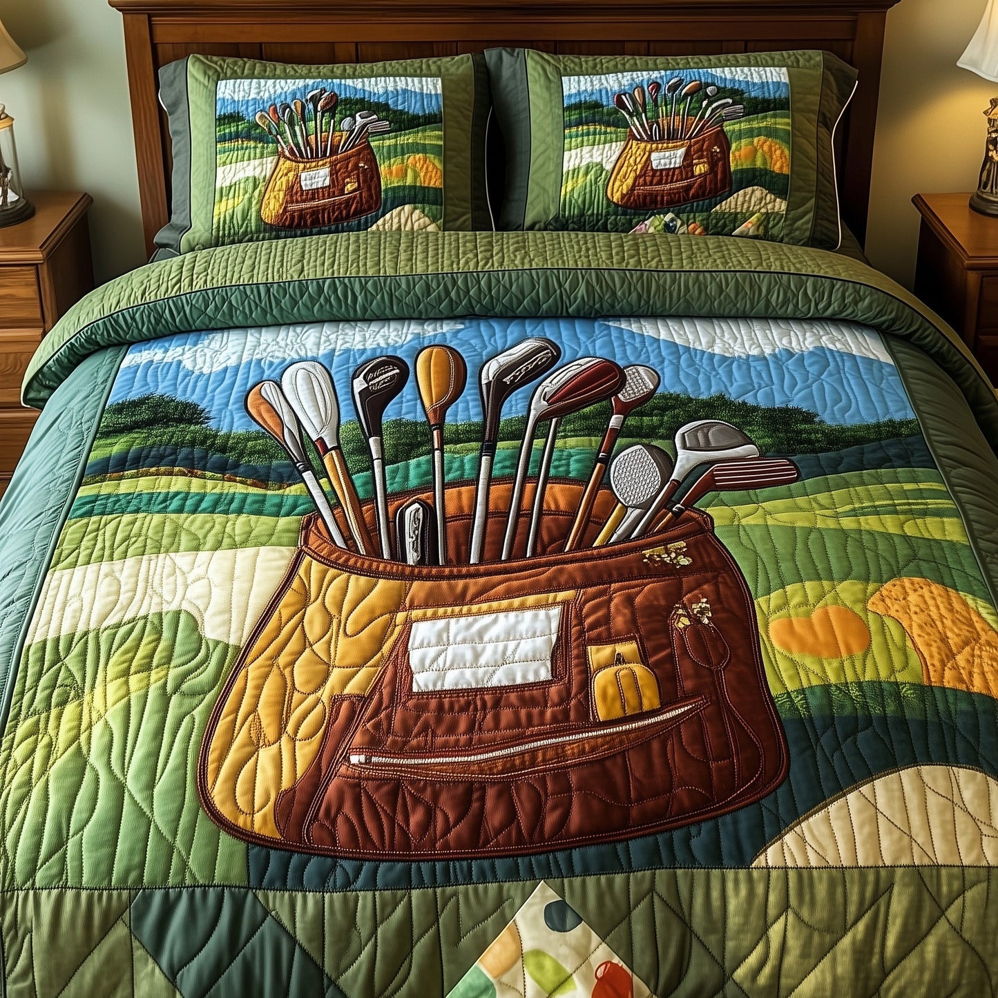 In the Golf Bag 3-Piece Quilted Bedding Set GFTOTP8227