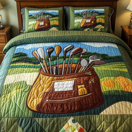 In the Golf Bag 3-Piece Quilted Bedding Set GFTOTP8227