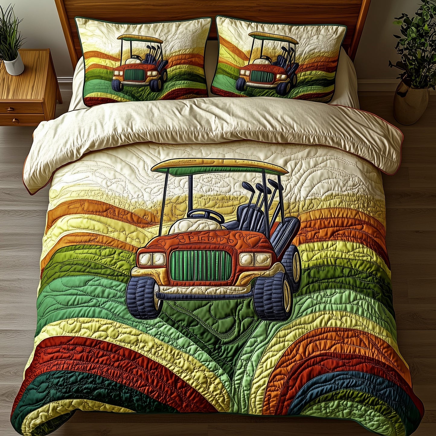 Fairway Rider 3-Piece Quilted Bedding Set GFTOTP8229