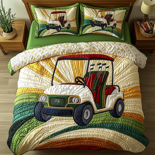 Fairway Rider 3-Piece Quilted Bedding Set GFTOTP8232