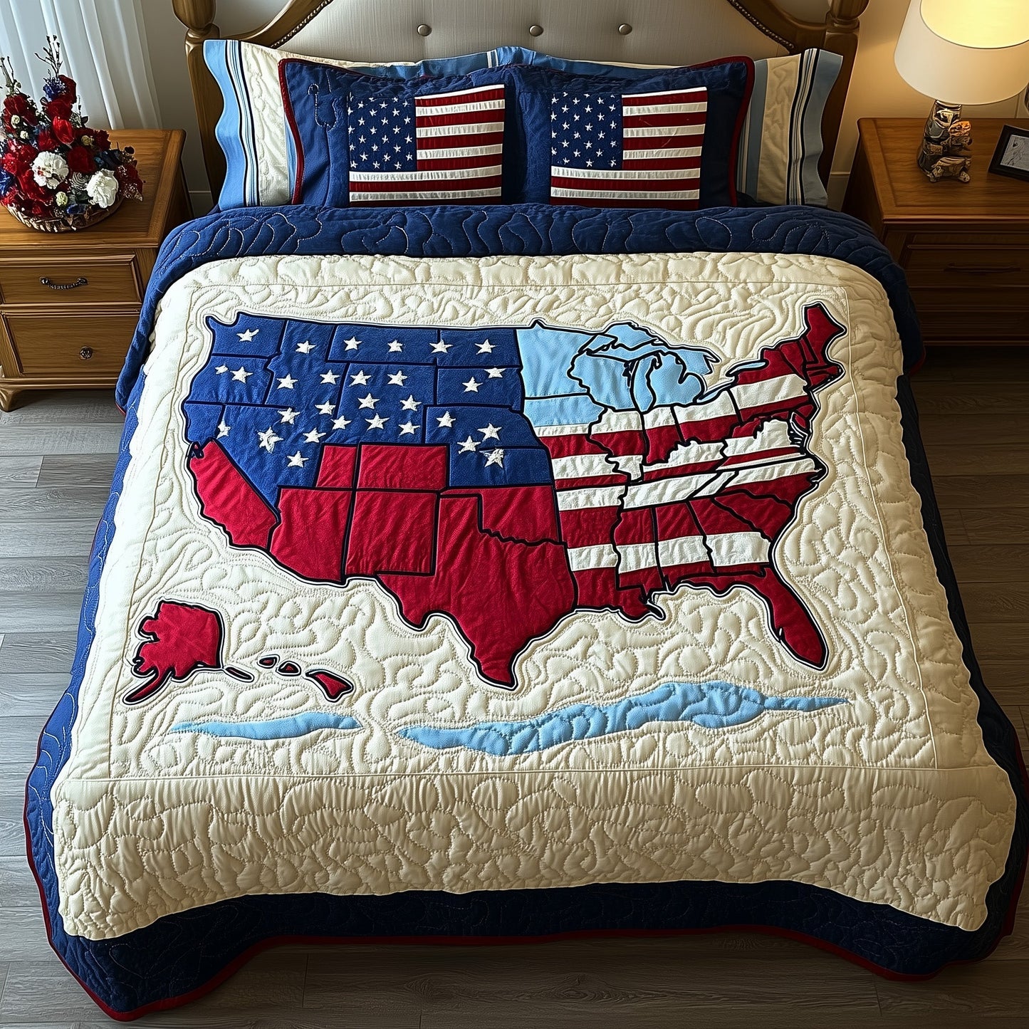 4th of July 3-Piece Quilted Bedding Set GFTOTP8244