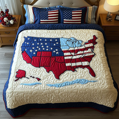 4th of July 3-Piece Quilted Bedding Set GFTOTP8244